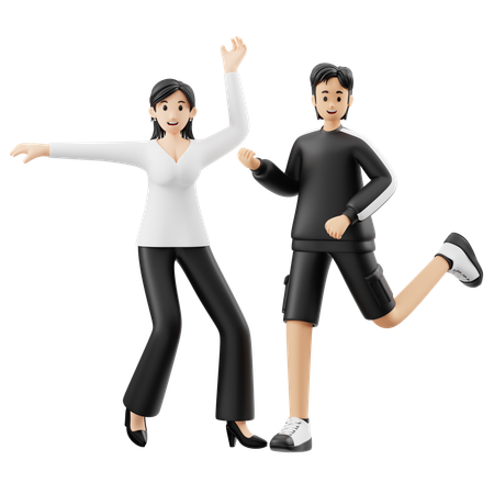 Dancing people  3D Illustration