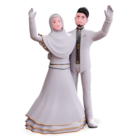 Dancing Wedding Couple  3D Illustration