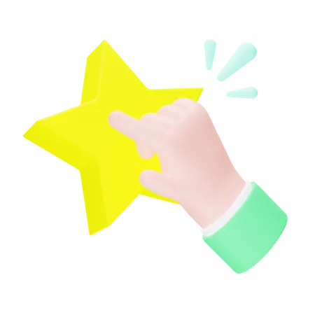 Mano dando una calificación de estrellas  3D Icon