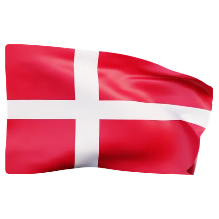 Dänemark Flagge  3D Icon