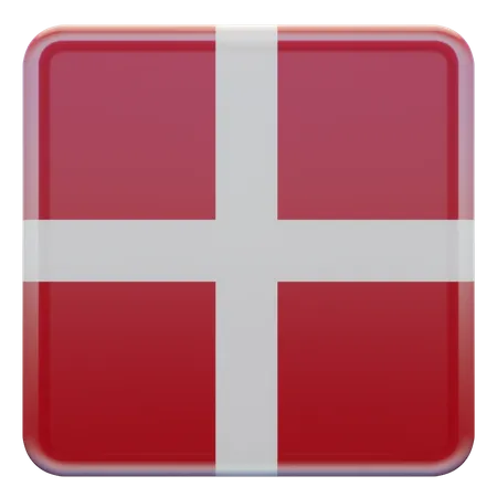 Dänemark Quadratische Flagge  3D Icon