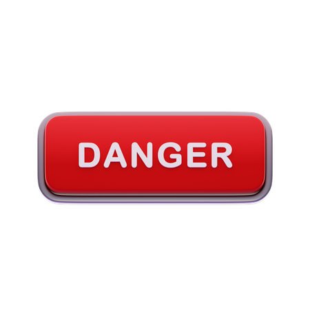 Danger button  3D Icon