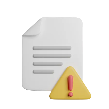 Danger File Warning 3D Icon
