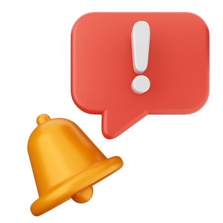 Danger Notification Bell  3D Icon