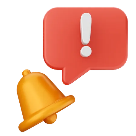 Danger Notification Bell  3D Icon