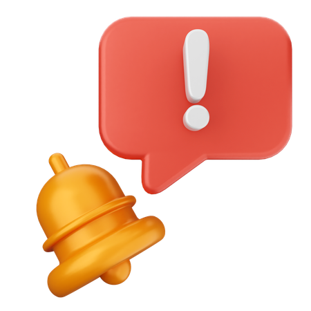 Danger Notification Bell  3D Icon