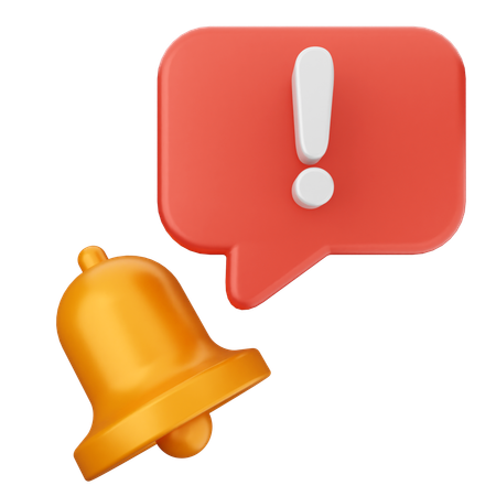 Danger Notification Bell  3D Icon