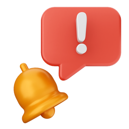 Danger Notification Bell  3D Icon