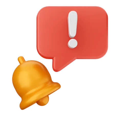 Danger Notification Bell  3D Icon