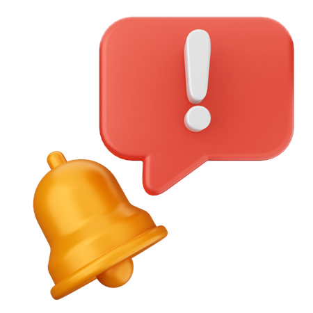 Danger Notification Bell  3D Icon