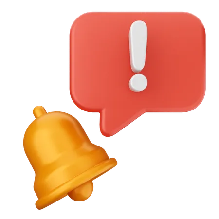 Danger Notification Bell  3D Icon