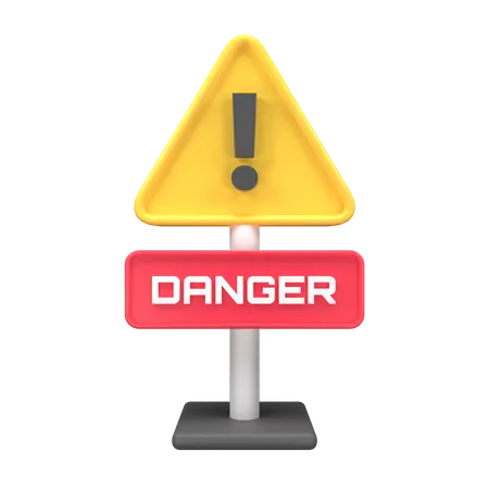 Danger Sign 3D Illustration