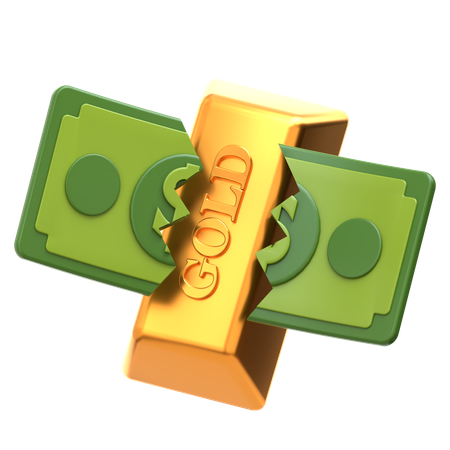 Danificar dinheiro e ouro  3D Icon