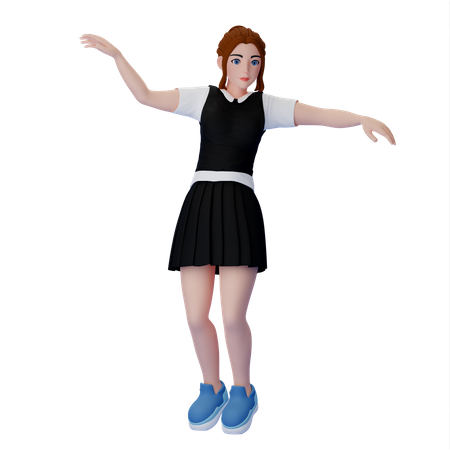 Femme qui danse  3D Illustration