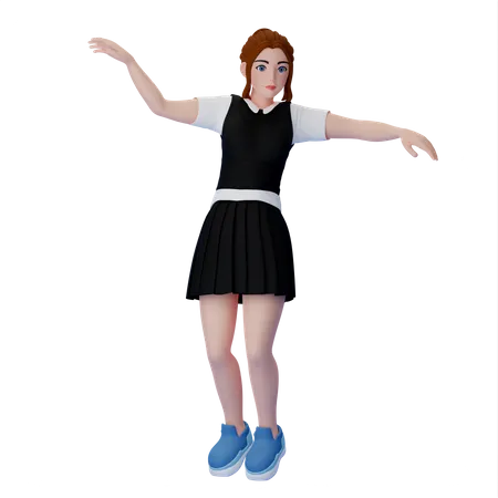 Femme qui danse  3D Illustration