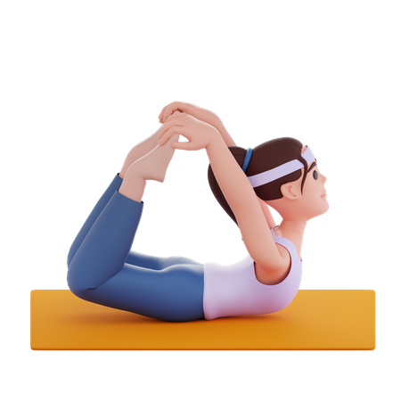 Pose de danurasa pose de ioga  3D Illustration