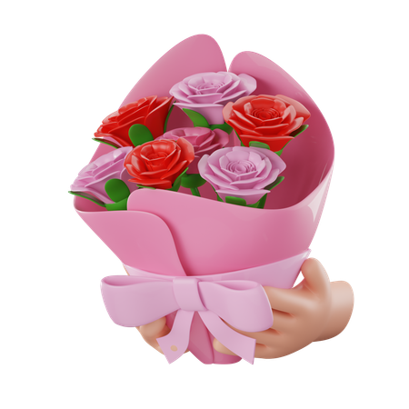 Dar buquê de flores  3D Icon