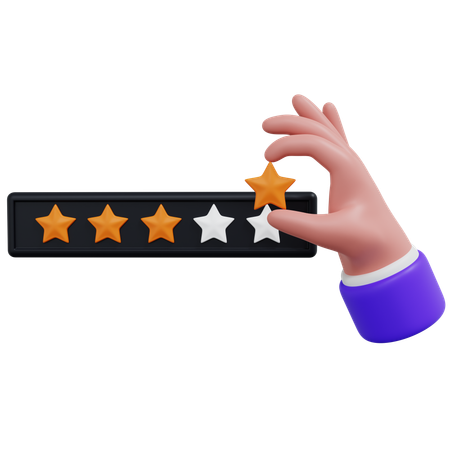 Dar calificación de estrellas  3D Icon