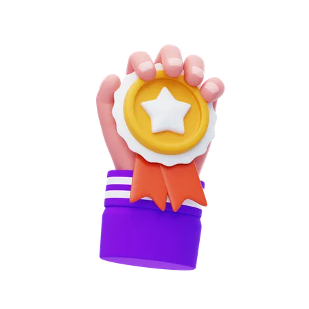 Faça um gesto com a mão para uma medalha  3D Icon