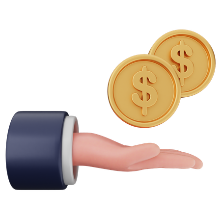 Dar monedas dolar  3D Icon