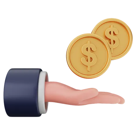 Dar monedas dolar  3D Icon