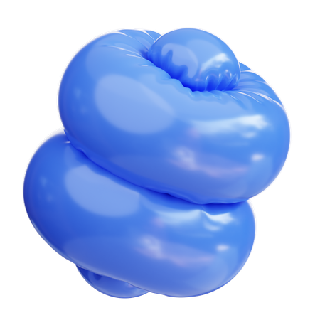 Dark blue inflatable balloon  3D Icon