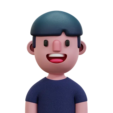 Dark Blue Shirt Man  3D Icon