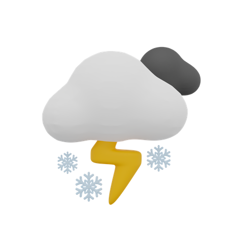 Dark Cloud Blizzard Storm Thunder Day Sun Weather  3D Icon
