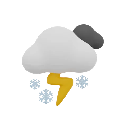 Dark Cloud Blizzard Storm Thunder Day Sun Weather  3D Icon