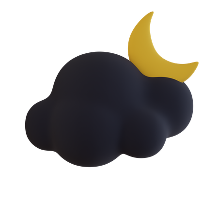 Dark Cloud Moon  3D Icon