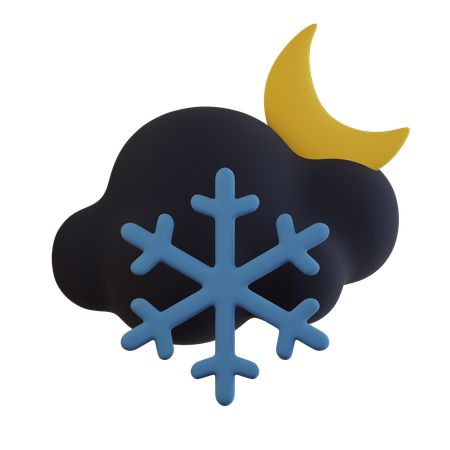 Dark Cloud Moon Snowflake  3D Icon