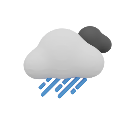 Dark Cloud Rain Storm Weather  3D Icon