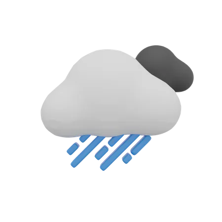 Dark Cloud Rain Storm Weather  3D Icon