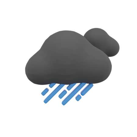 Dark Cloud Rain Storm Weather  3D Icon