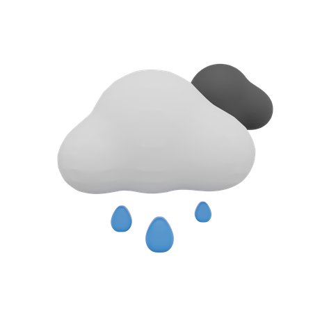 Dark Cloud Rain Weather  3D Icon