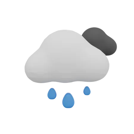 Dark Cloud Rain Weather  3D Icon