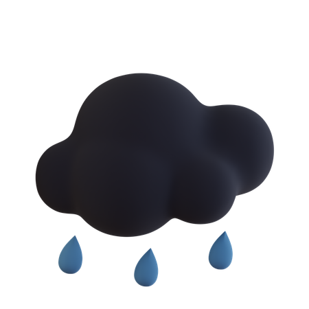 Dark Cloud Rainy  3D Icon