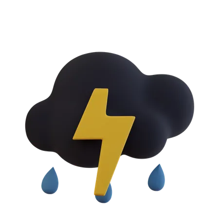 Dark Cloud Rainy Thunder  3D Icon