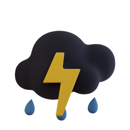 Dark Cloud Rainy Thunder  3D Icon