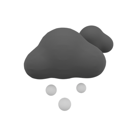 Dark Cloud Snow Weather  3D Icon