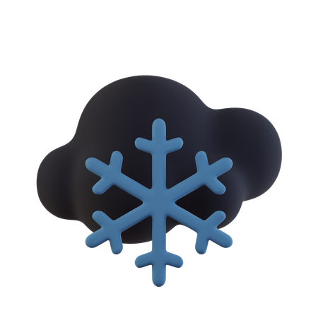 Dark Cloud Snowflake  3D Icon