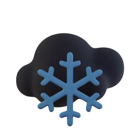 Dark Cloud Snowflake  3D Icon
