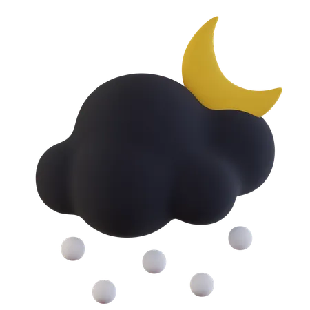 Dark Cloud Snowy Moon  3D Icon