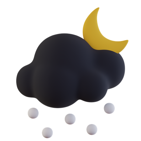 Dark Cloud Snowy Moon  3D Icon