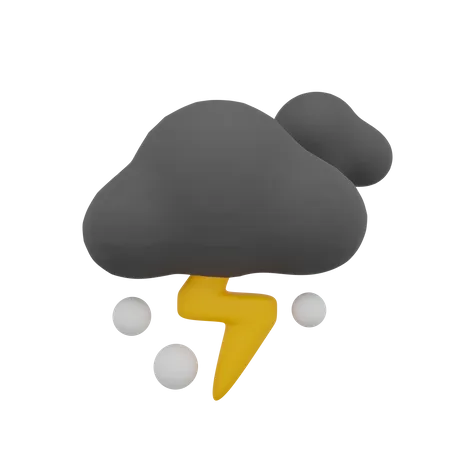 Dark Cloud Thunder Day Sun Weather  3D Icon