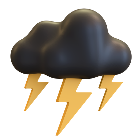 Dark Cloud Thunder Storm  3D Illustration