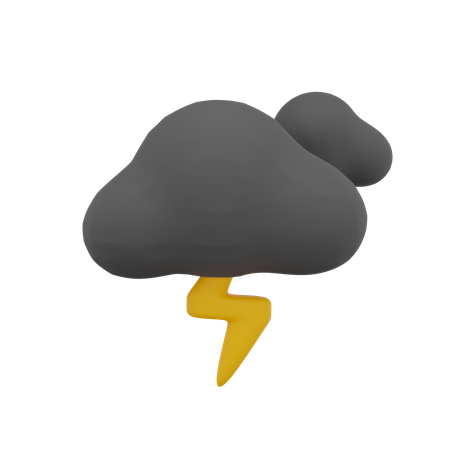 Dark Cloud Thunder Weather  3D Icon