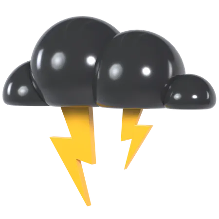 Dark Cloud Thunderstorm  3D Illustration