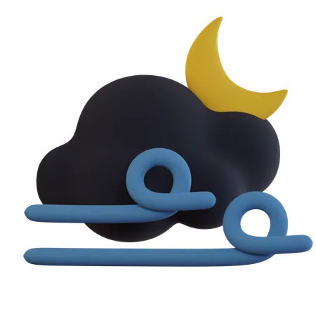 Dark Cloud Windy Moon  3D Icon