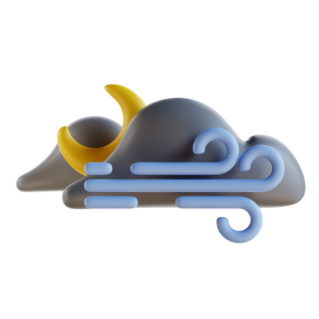 Dark Cloudy Night Windy  3D Icon